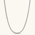 Men's 316L stainless steel twisted rope chain necklace, 560mm length, 3.9mm width, silver tone, screw clasp.